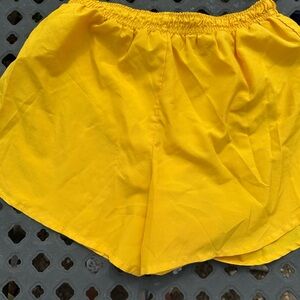 Women's Yellow Elastic-Waist Shorts